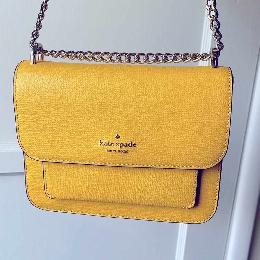 Kate Spade Remi refined grain leather bag in yellow NWOT